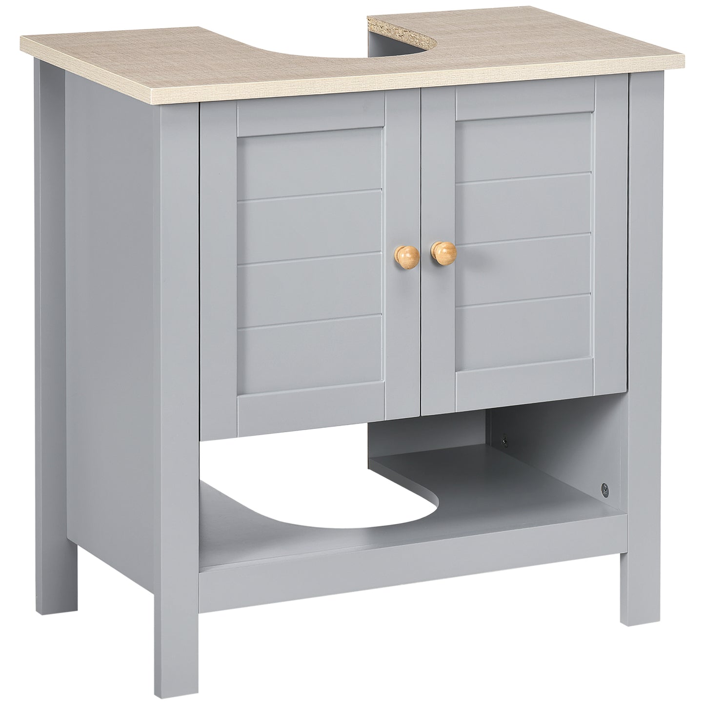 Rola Grey Under Sink Vanity Storage Cabinet With Adjustable Internal Shelving