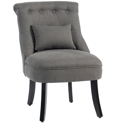 Fapa Grey Fabric Tub Accent Chair With Cushion And Solid Wood Legs
