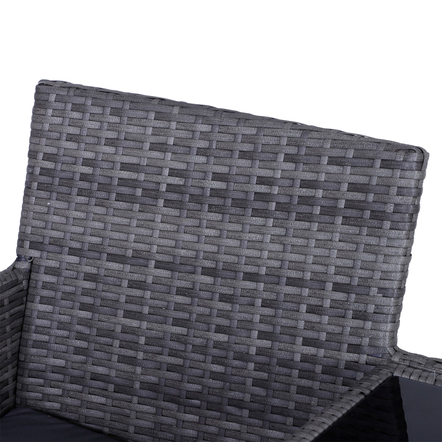 Tapata Rattan Grey 2 Seater Outdoor Garden Bench With Central Table