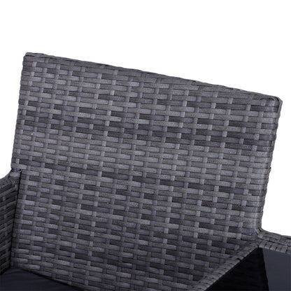 Tapata Rattan Grey 2 Seater Outdoor Garden Bench With Central Table