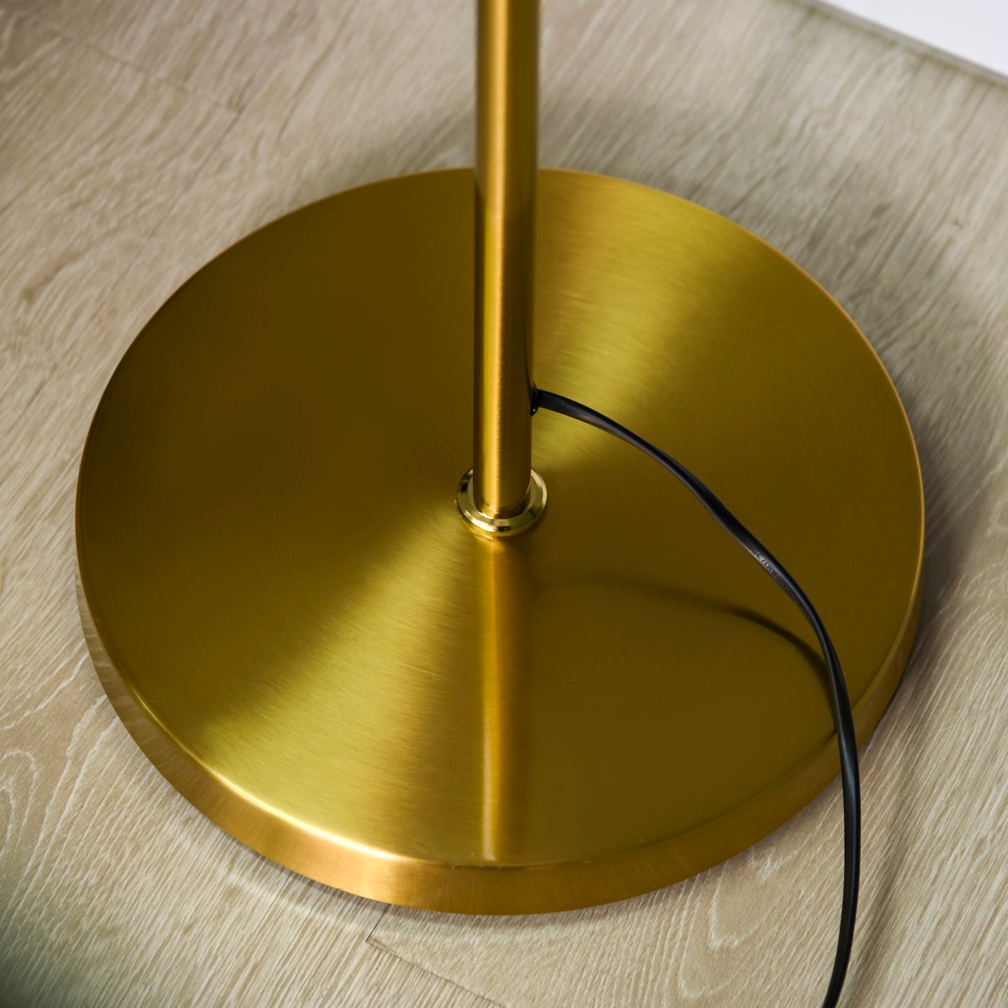 Tasozi Metal Gold 3 Light Tree Floor Lamp With Globe Shades
