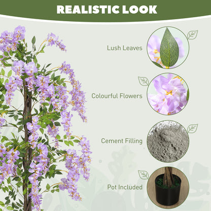 Ratona Tall Artificial Ficus And Wisteria Style Tree In Pot H8 180cm