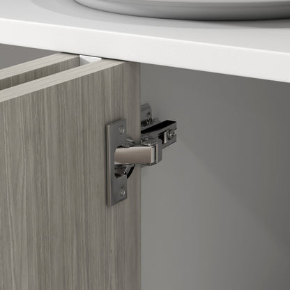 Sosule White and Grey Sideboard With 4 Doors and 2 Shelves
