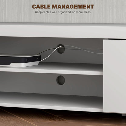 Lata 200cm Wooden White Entertainment Unit With Storage For TVs Up To 90 Inches