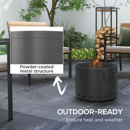 Lasatta Small Steel Dark Grey Smokeless Portable Fire Pit with Spark Screen And Poker