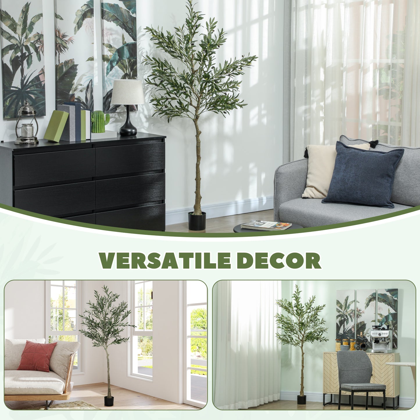 Rorile Artificial Olive Style Tree With Silk Leaf Finish