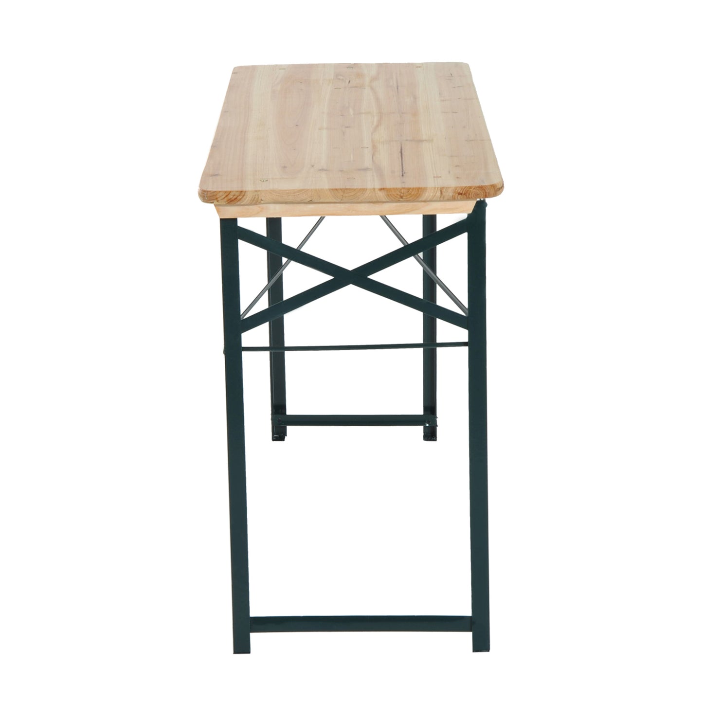 Mamoni Wood Natural Portable Folding Picnic Table With 2 Benches