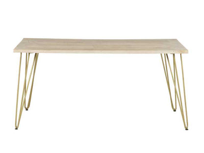 Bali 6 Seater Light Mango Wood and Gold Dining Table
