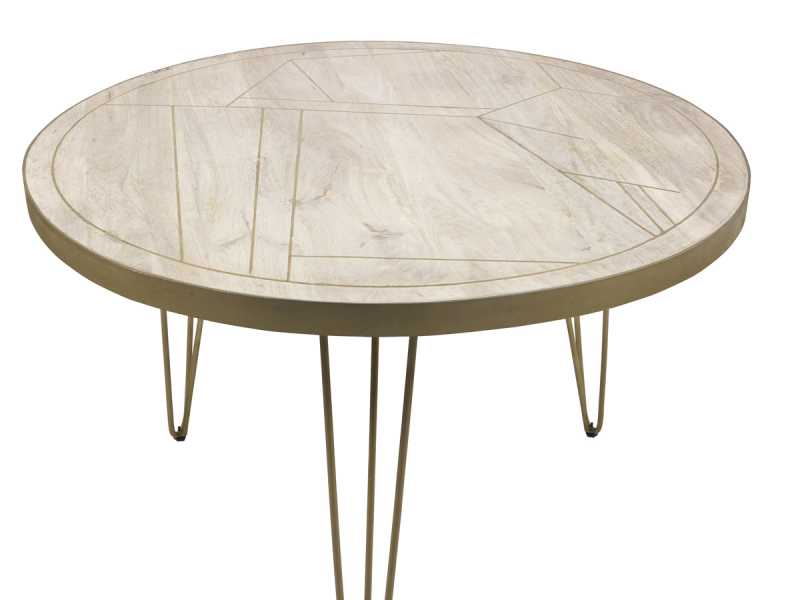 Bali Light Gold Round Dining Table