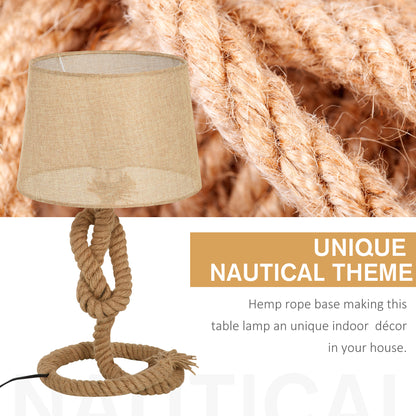 Virepa Metal And Fabric Beige Nautical Style Table Lamp With Fabric Shade And Power Switch 48 cm