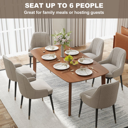Dofi Fali Solid Wood Light Brown Rectangular Dining Table