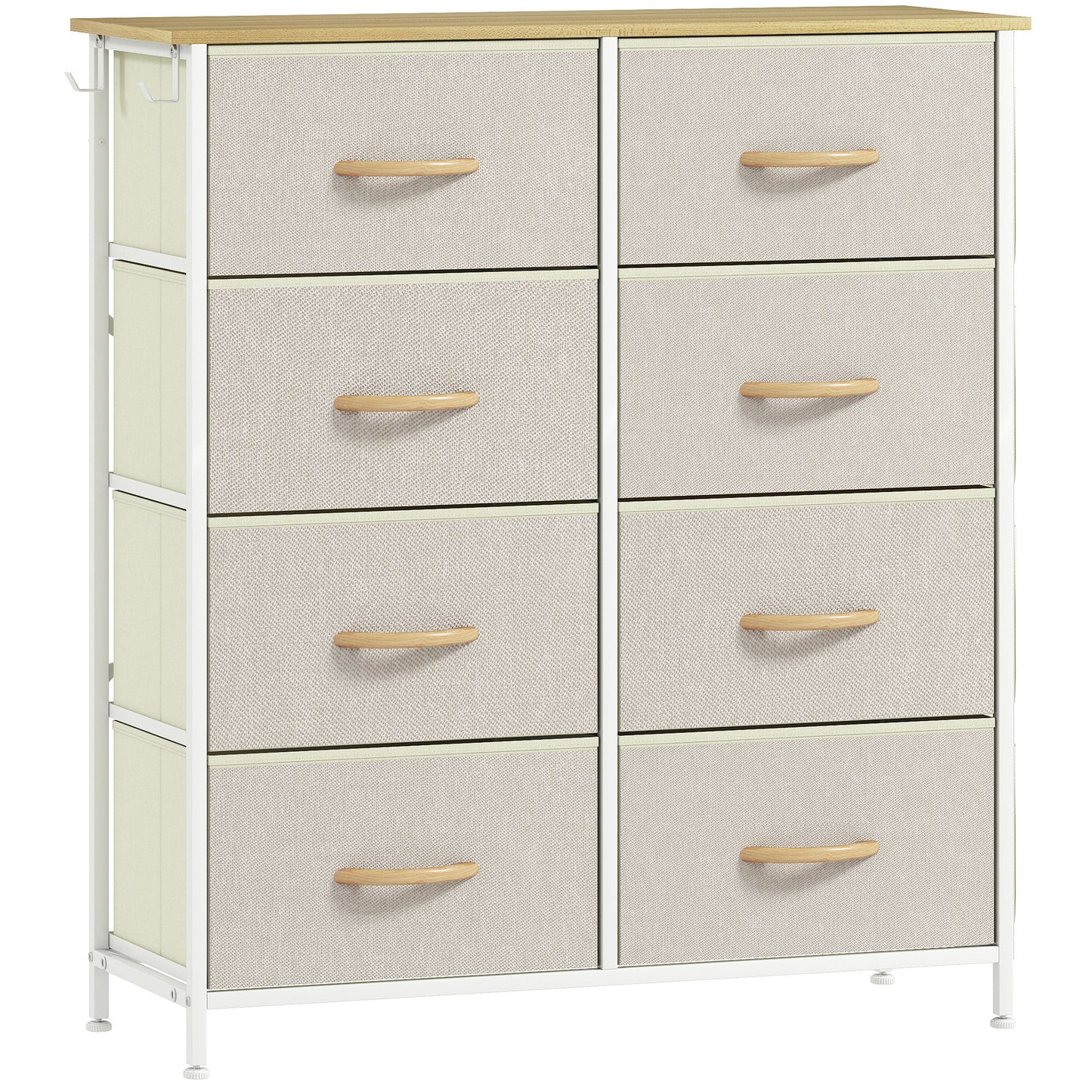 Docone Livi Fabric And Metal Beige 8 Drawer Storage Chest