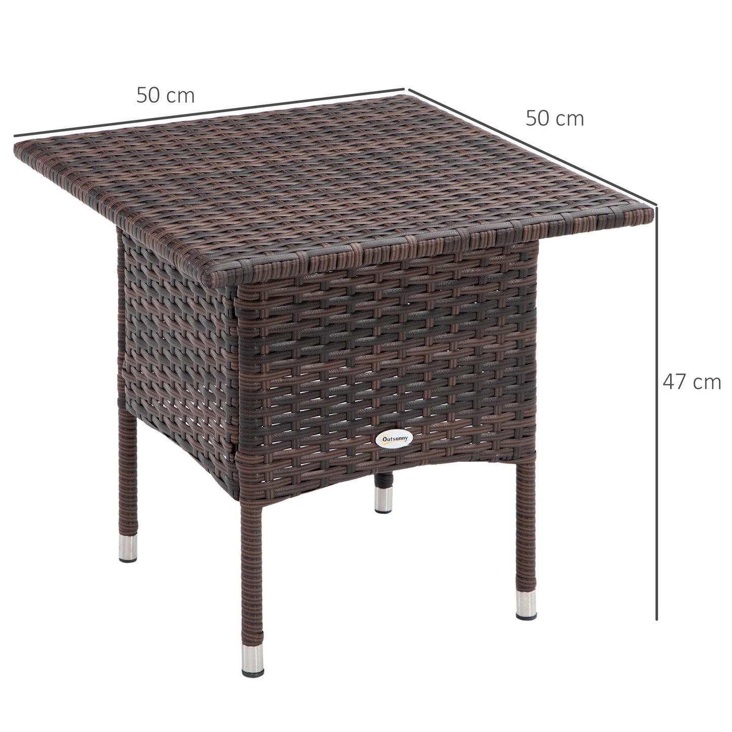 Varilu Brown Rattan Outdoor Coffee Table With Woven Top