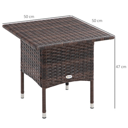 Varilu Brown Rattan Outdoor Coffee Table With Woven Top