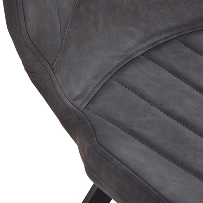 Vielco Faux Leather Grey Upholstered Dining Chairs Set Of 2 With Steel Frame