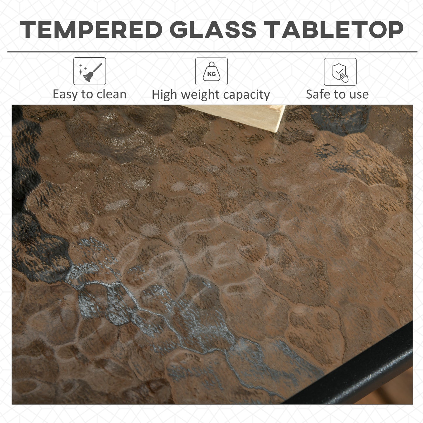 Laloke Metal And Glass Square Garden Dining Table With Umbrella Hole