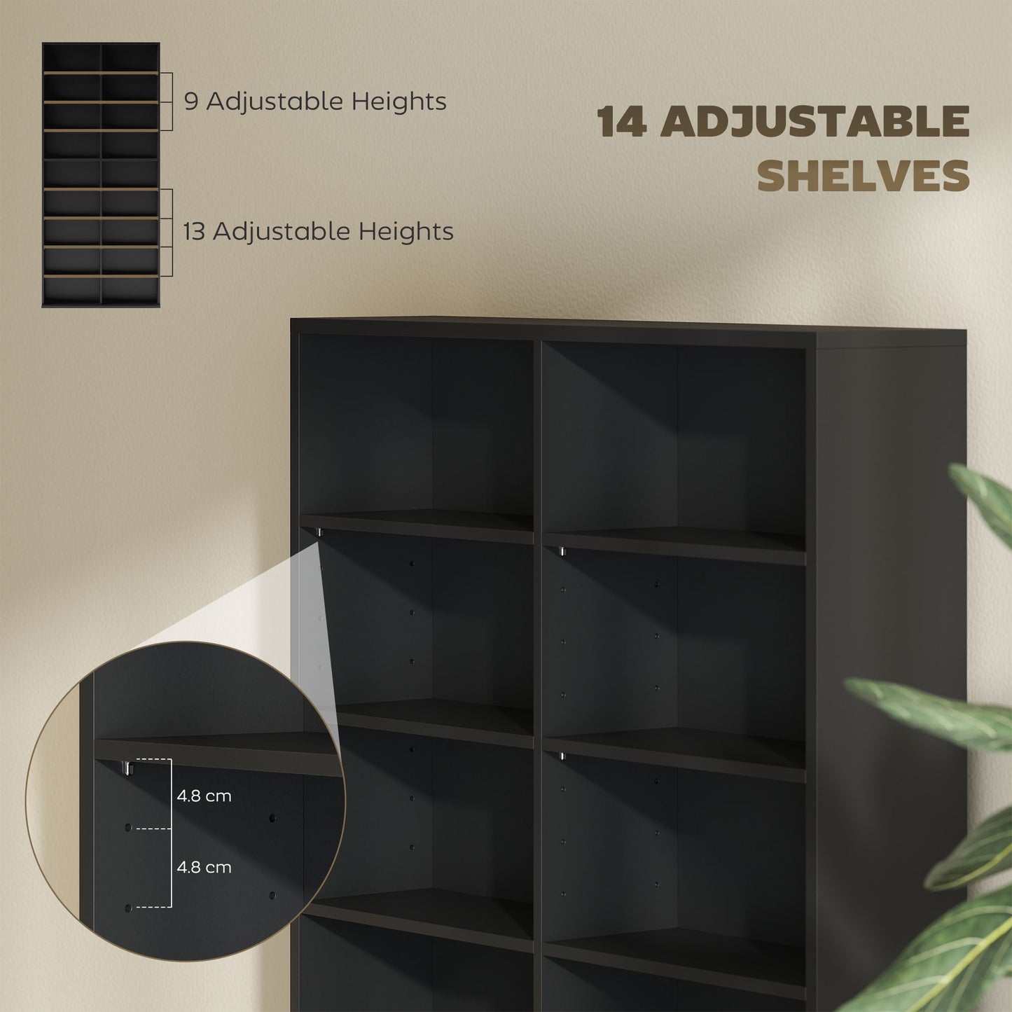 Sezi Wood Black Tall Media Storage Tower With 640 Disc Capacity