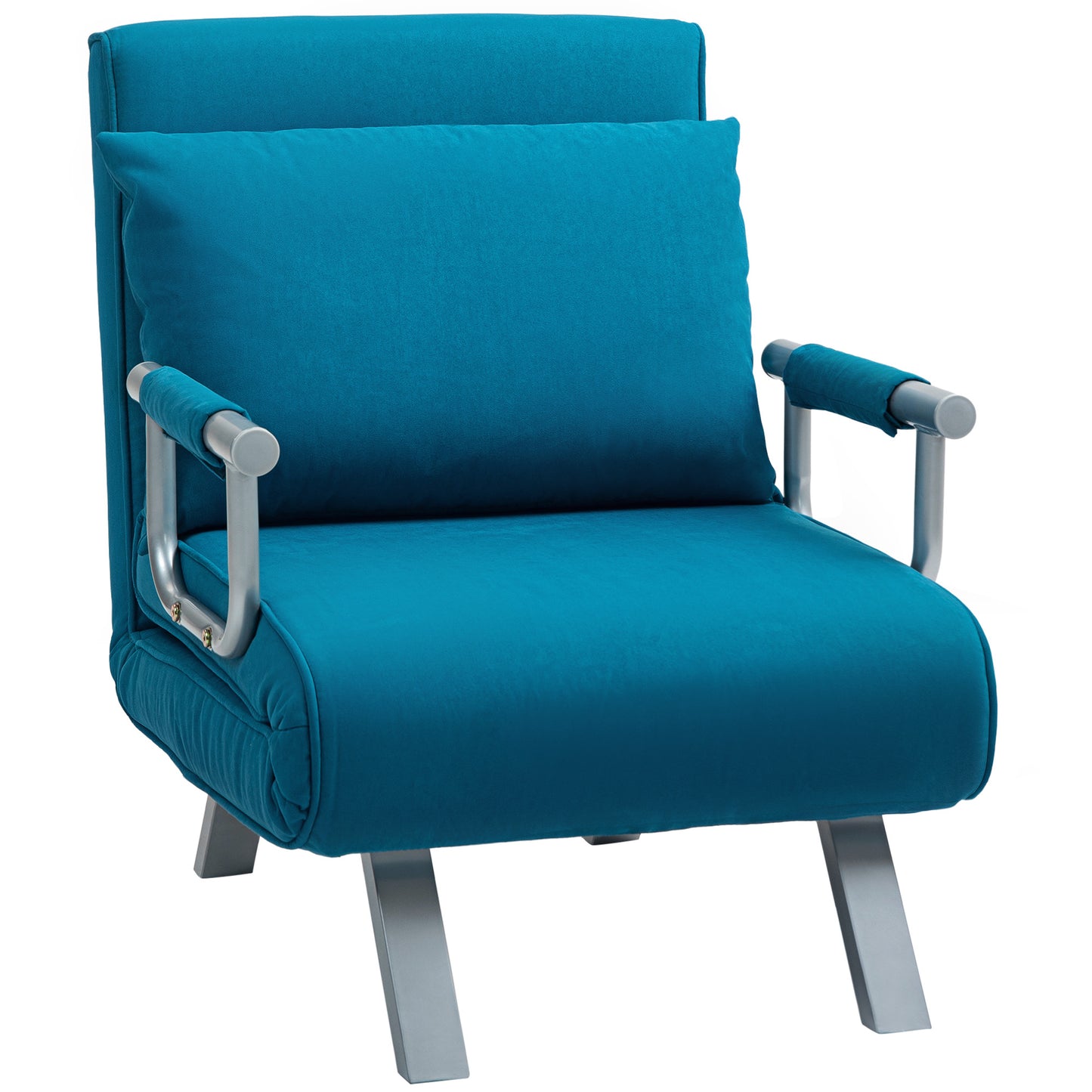 Neyo Faux Suede Blue 4 In One Convertible Chair Bed