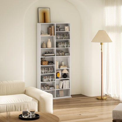 Latota Kezi Wood White Tall Media Storage Tower With 640 Disc Capacity