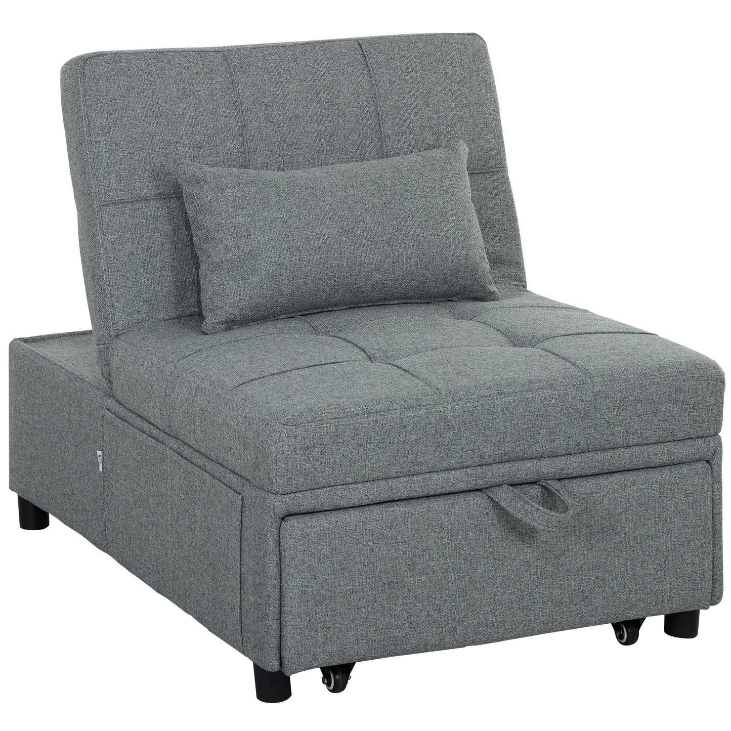 Nidi Kaha Fabric Dark Grey 4 In One Convertible Single Sleeper Chair