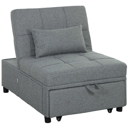 Nidi Kaha Fabric Dark Grey 4 In One Convertible Single Sleeper Chair