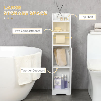 Vale Compact Narrow Bathroom Storage Cabinet In White