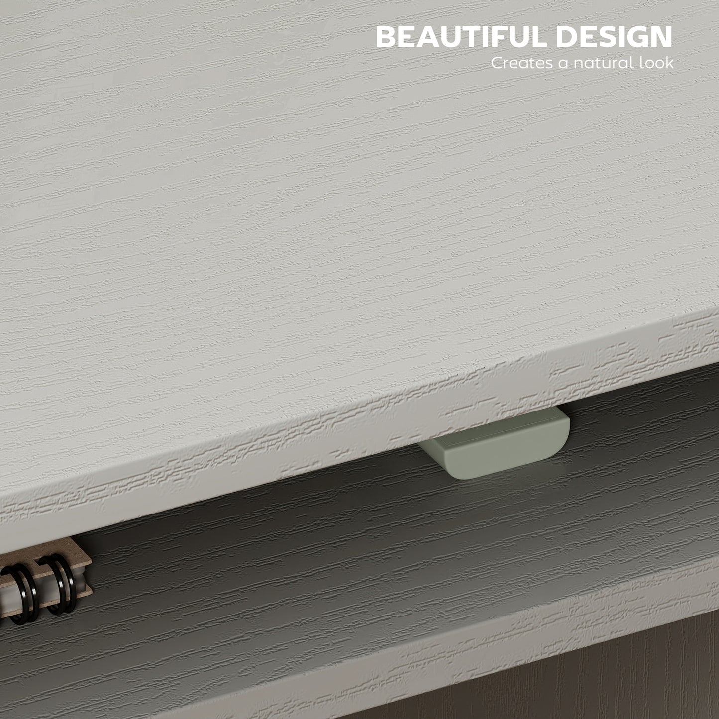 Cottare 90cm Wooden Grey Compact Writing Desk With Storage Shelf