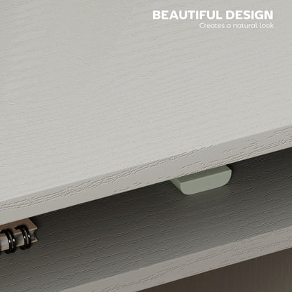 Cottare 90cm Wooden Grey Compact Writing Desk With Storage Shelf