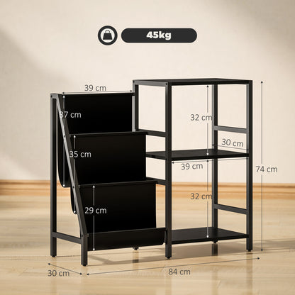 Tapalo Wooden Black 3 Tier Stand Side Table