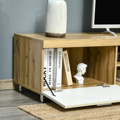 Kepaso Lima Wooden Modern Entertainment Unit With Storage Shelving For TVs Up To 90 Inches