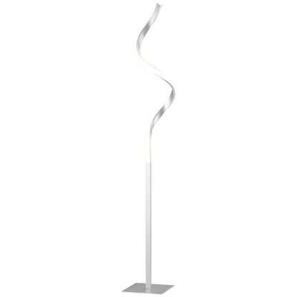 Marimba Metal Silver Dimmable Spiral Floor Lamp With Adjustable Brightness And Square Base