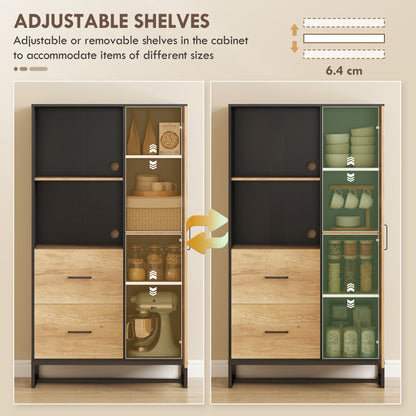 Kamilo Wooden White Tall Kitchen Pantry Cabinet With Drawers Adjustable Shelves And Soft Close Door 160 cm