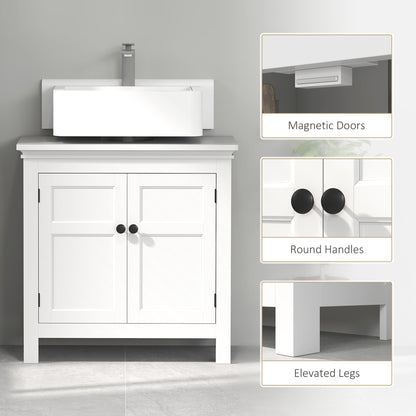 Maelna Compact Bathroom Storage Cabinet With U Cut Out White 15x20cm
