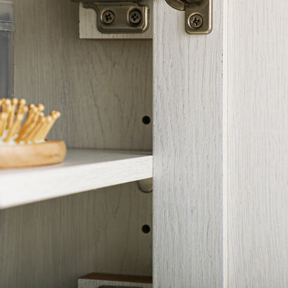 Modile Wall Mounted Farmhouse Style Bathroom Storage Cabinet In White