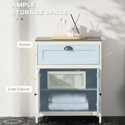 Hanaka Bathroom Furniture Set With 6 Tier Tall Cabinet Floor Storage And Under Sink Unit Antique White