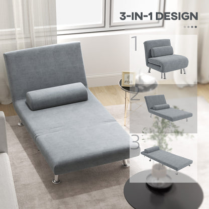 Noso Velvet Grey Single Sleeper Chair