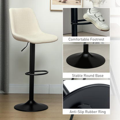 Sefipa Chenille Beige Tub Style Bar Stools Set Of 2 With Soft Touch Upholstery