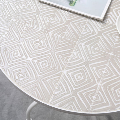Sufi 3 Piece Metal Frame Bistro Table And Chair Set In White