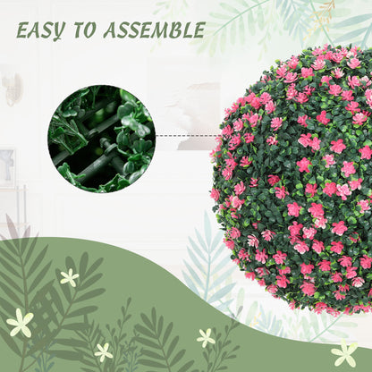 Notolu Kano Set Of 2 Artificial Boxwood Ball Plants In Pink Finish