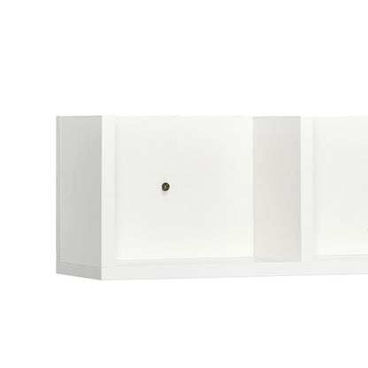 Cofalo Mopa Wood White Set Of 2 Wall Mounted Media Storage Racks With Cube Shelves