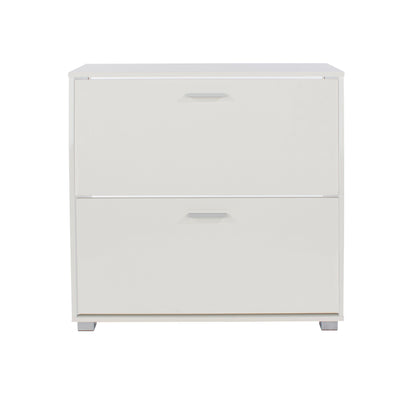 Huesca White Gloss Wood 2 Door Shoe Cabinet