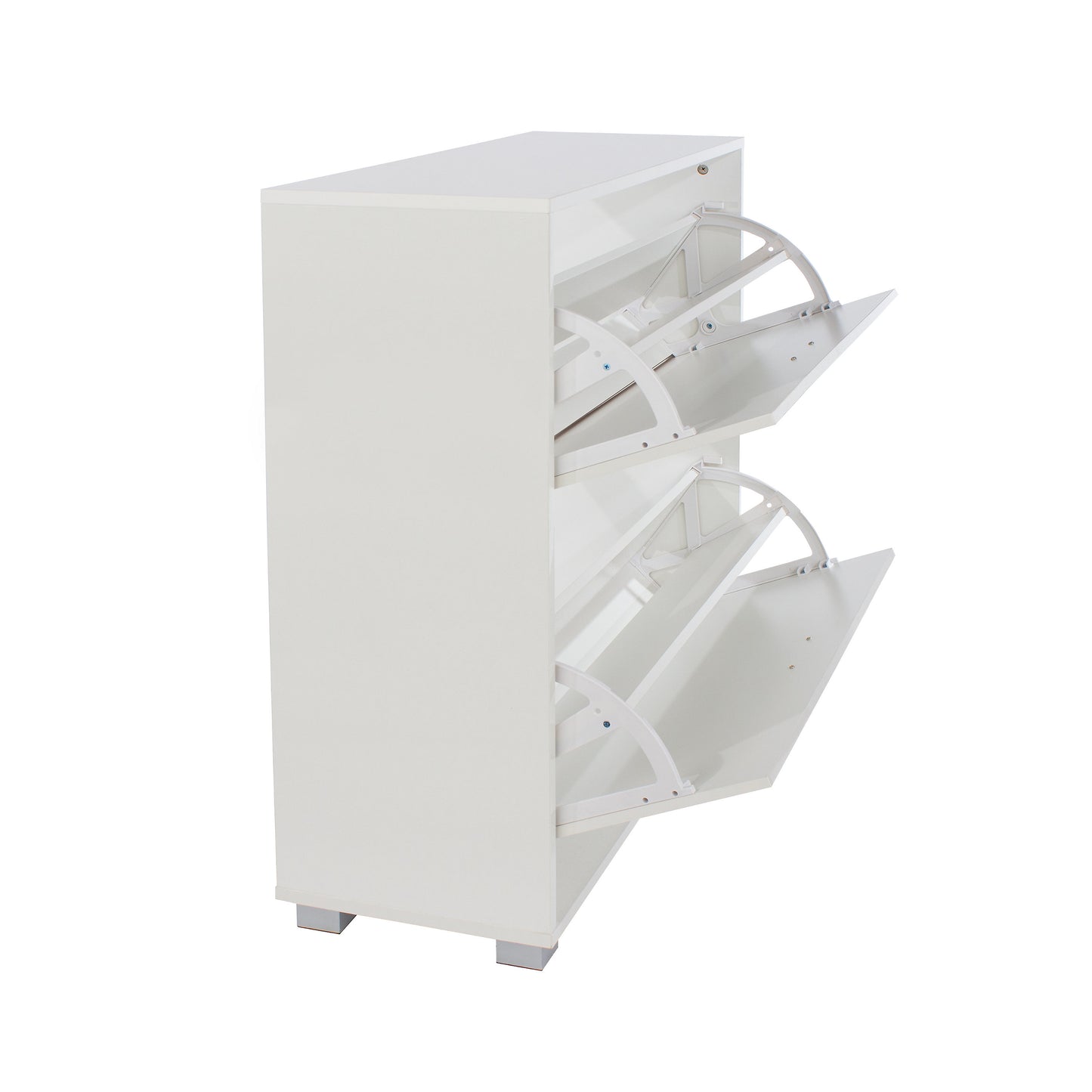 Huesca White Gloss Wood 2 Door Shoe Cabinet