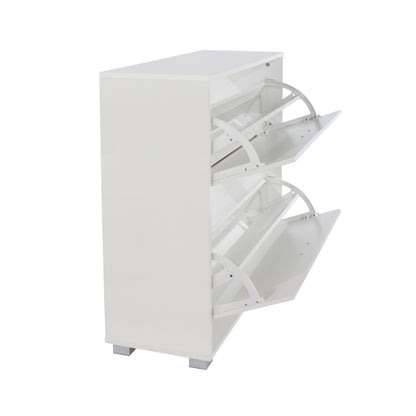 Huesca White Gloss Wood 2 Door Shoe Cabinet