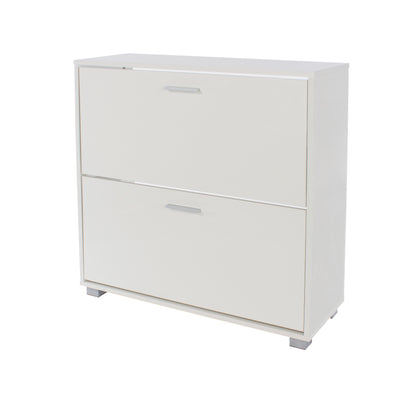 Huesca White Gloss Wood 2 Door Shoe Cabinet