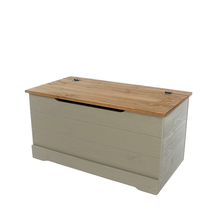 Pamplona Grey Washed Wood Storage Trunk