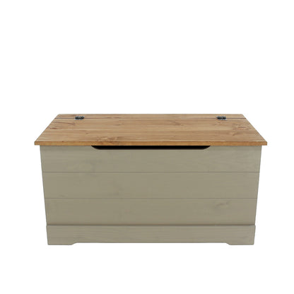 Pamplona Grey Washed Wood Storage Trunk