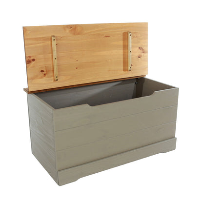 Pamplona Grey Washed Wood Storage Trunk