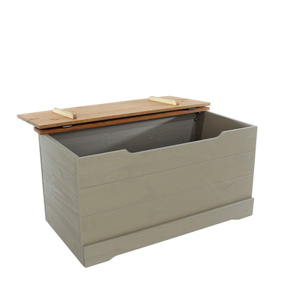Pamplona Grey Washed Wood Storage Trunk