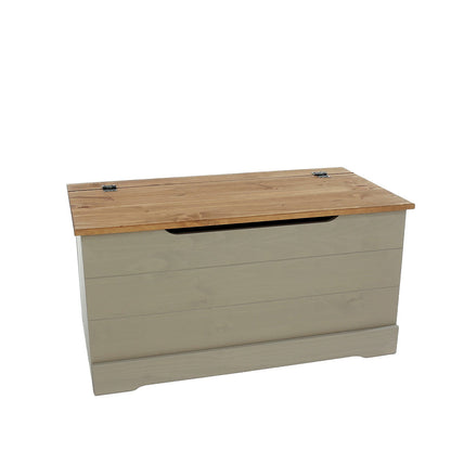 Pamplona Grey Washed Wood Storage Trunk