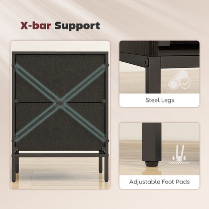 Nomiba Metal Black 2 Fabric Drawer Storage Dresser
